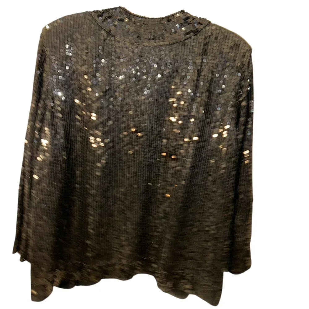 jean for joseph le bon paris Hong Kong vintage black sequin jacket 100% SILK X3